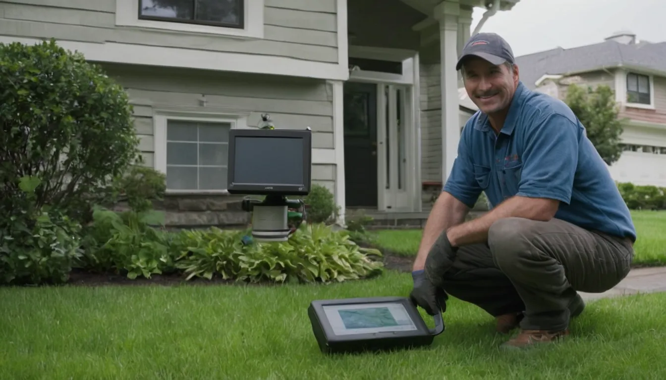Provider using a pipe camera monitor beside an older home near Independence to inspect a sewer line